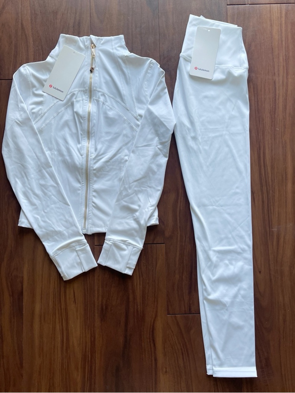 Lululemon White Define Jacket & Align Leggings Matching Set Size 6 - NWT